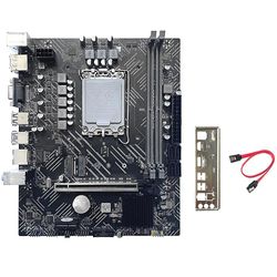 H610 Mboard + SATA-kabel + baffel A1700 DDR4 Gigabit Lan 2x32GB For G6900 G7400 I3 12100