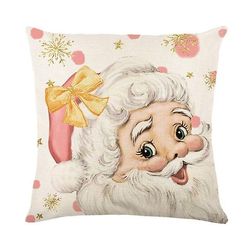 Merry Christmas Pillow Cover 45x45cm Kast putevar Vinter julepynt For Home Tree Deer Sofa Pute Cover 15
