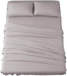 Linkrunning Lagensæt Super Soft Microfiber 1800 Thread Count Luksus egyptiske lagner 16-tommer dyb lommeRynke-3 stykke (grå, tvilling) Twin