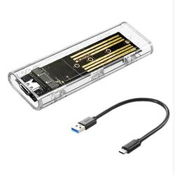 M2 SSD -kotelo M.2 NVME SSD -kotelo kannettava USB3.1 Type-C SSD läpinäkyvä kiintolevykotelo 5 Gbps tietokoneelle Kuten