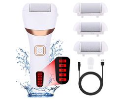 Yunshu Elektrisk fod callus remover kit genopladelige hårde fjernere 3 slibehoveder
