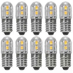 E10 6V AC DC 2W LED-ruuvi pohjalamppu valonlähde lamppu 10kpl-lämmin valkoinen