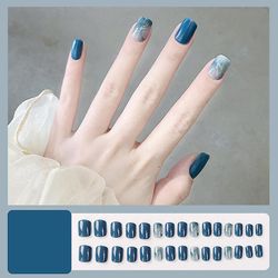 Bærbar negle patch aftagelig blød negle patch gelé lim færdig søm patch wearable nail patch Blå stjerne nattesøvn
