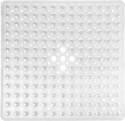 Baicccf Suihkumatto 53cm x 53cm ammeelle, neliömäinen kylpymatto, liukumaton tyhjennysrei'illä, imukupit, BPA, lateksi, ftalaattiton, konepestävä, ...