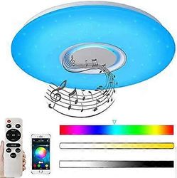 24W Bluetooth-kattovalaisin RGB LED-kattovalaisin kaiuttimella, kaukosäätimellä ja APP-ohjauksella