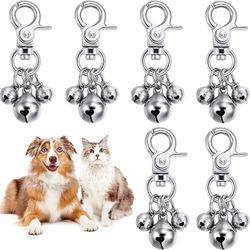 6 stykker Pet Bells For Kraver Høj Hund Bells Nøgleringe Krave Charm Dog Triple Bell Vedhæng