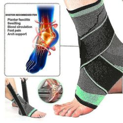 (l) Kobberinfunderet ankelstøttekompressionsstrømpe fasciitis planter Pa