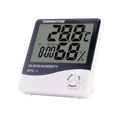 Lcd elektronisk digital temperatur fugtighed meter indendørs udendørs termometer hygrometer vejrstation ur htc-1 htc-2