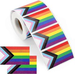 500 kpl 5x3 cm Progress Pride -lipputarrat, suorakulmio Rainbow Pride -tarrat Itseliimautuva tarrarulla Gay Pride -kuukauden koristeisiin