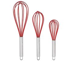 3 stykker piskeris rustfrit stål Omrører Wire Manual Beating Køkken Tool Rød