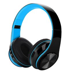 Coosilo Trådløse Bluetooth-hovedtelefoner Sammenklappeligt hovedmonteret headset med mikrofon blå