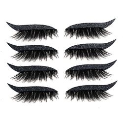 8 par Eyeliner falske vipper Sticker Glitter øjenskygge Makeup Tool Sort 8Pairs