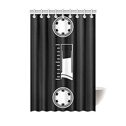 Abphqto Retro kassette tap badeforhæng vandtæt badeforhæng 120x180 Cm C--29866