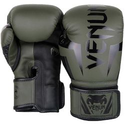 Venum Elite Skintex nahka koukku ja silmukka Training nyrkkeilyhanskat - Khaki/musta 14 oz.