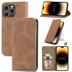 Foxdock Kompatibel med Iphone 14 Pro Pu Leather lommebokveske kortspor magnetisk lukking folio deksel Brown