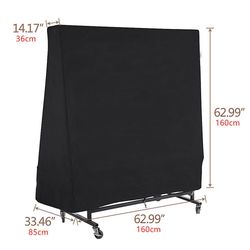 Bordtennis billardbord dække støvtæt vandtæt solcreme Oxford klud sort 160x85x160cm
