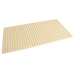 Ebox Dobbeltsidede bundplader plast små mursten kompatible byggeri legetøj Beige 12.8x25.6cm