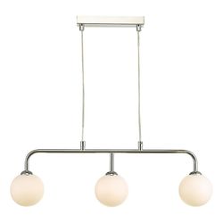 Dar Lighting Feya Straight Bar Vedhæng Lyspoleret Krom Opal Glas, 3x G9