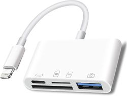 Lightning-SD-kortinlukija IPhonelle, usb-kamerasovitin 4 in 1 USB Female Otg -sovitin, joka on yhteensopiva SD / tf-kortti, USB pikalatausportilla