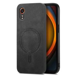 Samsung Galaxy Xcover7 nahkainen takakotelo, joka on yhteensopiva MagSafe Skin-touch -puhelimen kannen kanssa - musta Monivärinen Black