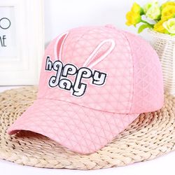 Sommer Broderi Breve Kaninører Børns Baseball Net Caps Åndbar Sun Hat Baseball Cap Baby Børn Touca Infantil