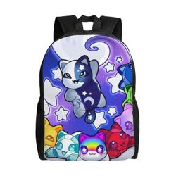 Aphmau Cats Game Reppu Rento Säädettävä kirjalaukku Koululaukku Unisex Kannettava Päiväreppu Kevyt Suurikapasiteettinen Matkalaukku Laukku Reppu 16...
