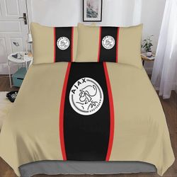 Kerota Ajax logo vuodevaatteet setin osat, mikrokuitu jalkapallo urheilu tulostaa vetoketju sulje pussilakana ja tyynyliina King Single135x200cm