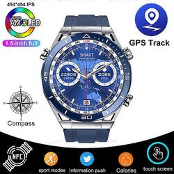 GPS Huawei NFC Smart Watch Aikuisten DT Ultra HD -näyttö Syke Bluetooth-puhelu IP68 vedenpitävä SmartWatch 2023 sininen