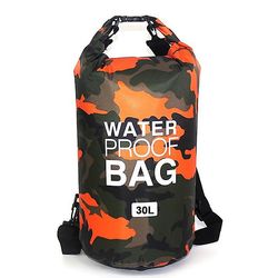 Vandtæt badepose Tør sæk camouflage farver drivende rafting taske 30L Orange