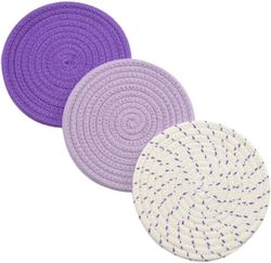 3pcs Pot Holders Set Trivets Pot Holders Coasters Hot Pads Hot Mats (blå) Lilla