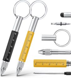 AURA 6 in 1 -monitoimikynä miehille sisältää kuulakärkikynän, kosketusnäytön kynän, viivaimen, avaimenperän, litteän ja ristipääruuvimeisselin (mus...