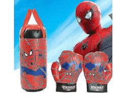 Boksing Toy Set Spiderman Utskrift Stress Relief PVC Dekompresjon Punching Bag hansker for barn-r