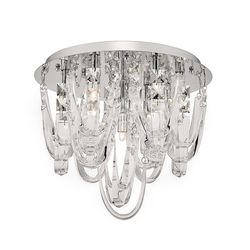 Dar Lighting Roxanne Flush Loftslampe Poleret Krom & Krystal, 7x G9