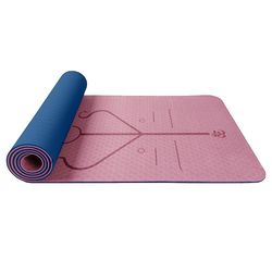 Aoweisia Homemiyn Dobbelt-lag Tpe Kropsholdning Line Blød tyk Yoga Mat 183 * 61 * 0.6cm Pink 183*61*0.6cm
