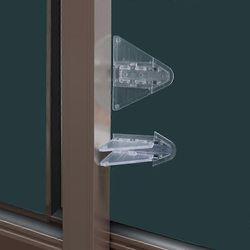 Sztxj 4 kpl lasten turvaliukuovien lukot - kaappi, lasiovet, patio, ikkunoiden lukot, helppo asennus ei porausta, kirkas.