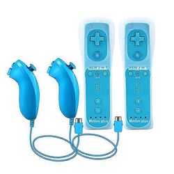 1kpl/2kpl ohjain Wii-kaukosäätimelle, peliohjain, sisäänrakennettu liike ja ohjaus Wii/Wii U -konsolille, langaton peliohjain Sininen- 2 sarja