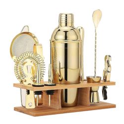 25 unssin kultaiset cocktailravistimet ja baarimikkotyökalusarja 11-osainen, täydellinen koti- ja ammattikäyttöön