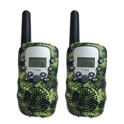 Rebirth to grønne kamuflasje oppladbare walkie talkie barn voksne, lang rekkevidde walkie talkie med 16 kanaler 2-veis radio LCD-skjerm, usb type c...