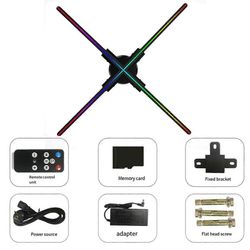 3D-holografinen projektori APP-ohjaus 720LED-holografinen soitin tuuletin kuvavideokaupan mainosnäytölle EU-pistoke Musta