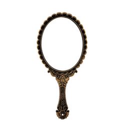 Kädessä pidettävä peili vanhanaikainen kannettava ABS mukava kädessä pidettävä peili, jossa kahva lahjaksi QinHai Antiikki messinki