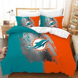 v1824 Lakanat Tulosta Suosittu Miami Dolphins pussilakanasetti Lohduttaja Lakanat IU1824 135x200cm 53x78in