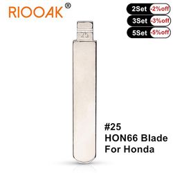 10pcs erstatning metall blank uncut flip 25 hon66 kd nøkkelblad for honda civic accord cr-v xr-v byen hrv venzel jade