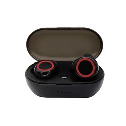 Boeyaa Bluetooth-øretelefoner Trådløse hovedtelefoner Stereo gaming headset med opladningsboks til alle telefoner Sort rød