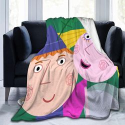 Ben &; Holly's Little Kingdom Ultra-Soft Micro Fleece Blanket Home Decor Throw Lightweight sohvasängylle -Q283 50x40in 125x100cm