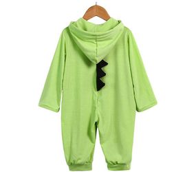 Liltop Dinosaur Kostume Nyfødte Baby One Piece Hætteklædte Romper buksedragt Playsuit Grøn 6 Months
