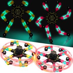 AIR Finger Toppe Mekanisk Fidget Legetøj Deformerbare Stress Relief Legetøj (Pink Yellow Green 2 Stykker) Pink gul grøn 2 Pieces