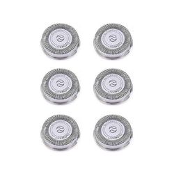6Pack SH30 vaihtopäät parranajokonesarjoihin 3000, 2000, 1000 ja S738, kestävillä terävillä terillä Hopea