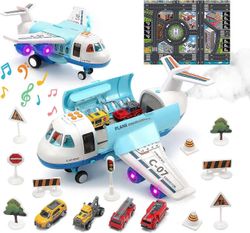 Ubiuo Lelulentokoneen lentokonelelu savulla, äänellä ja valolla, Fricton-moottorilla varustettu lentokone miniautoilla, syntymäpäivälahja pojille j...