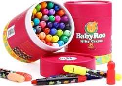 Vaskbar Silkebløde farveblyanter til Toddler -36 Count; Kids Farveblyanter, Store farveblyanter, Twistable Jumbo Window Crayo