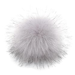 Sinknap 12cm Fake Fur Hair Fluffy Pompom Ball Vedhæng Hat Taske Sko DIY Tilbehør Grå